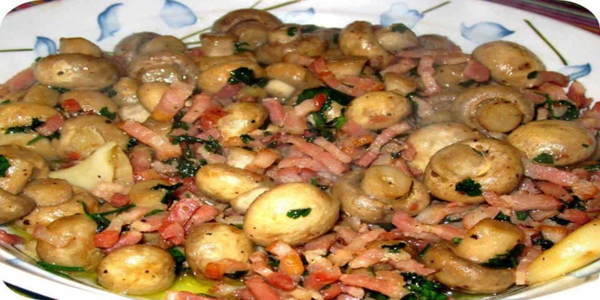 Cogumelos com Bacon e Alho
