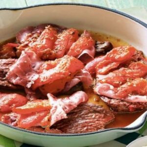 Bifinhos com Tomate e Presunto