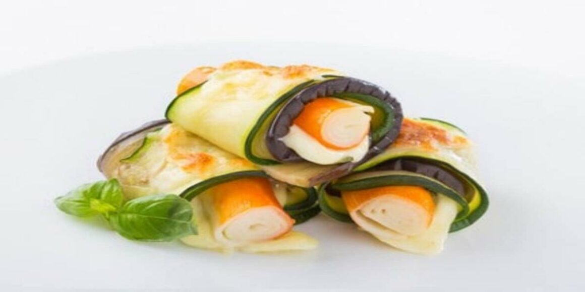 Rolinhos de Delícias do Mar com Mozzarella e Manjericão