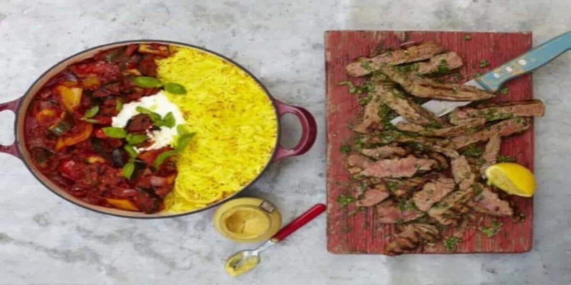 Bife Ratatouille com Arroz